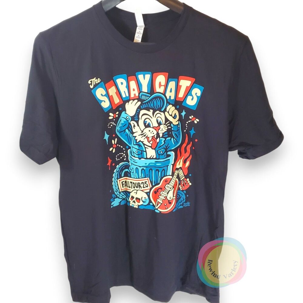 Stray Cats Tour Shirt Multi-Size L XL 2025 Band Tee